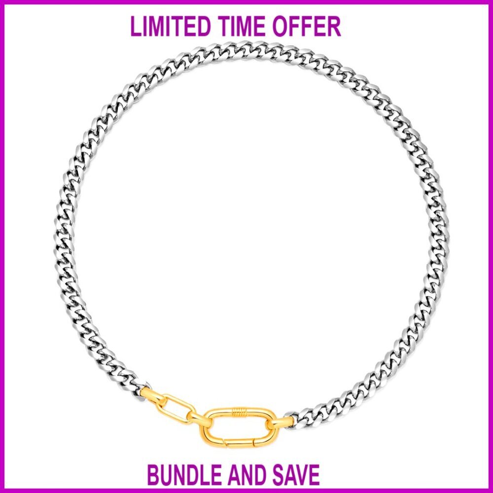 Chunky Cuban Link Choker Necklace Unisex Punk Jewelry Statement Chain